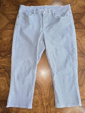 Levis Womens Hickory Stripe Blue And White Classic Capri Pants Size 14